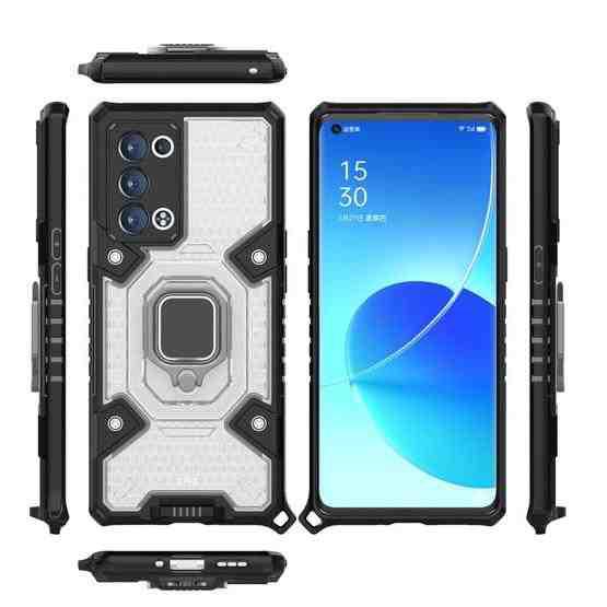 For OPPO Reno6 Pro+ 5G Space PC + TPU Ring Holder Protective Case(White) - 2