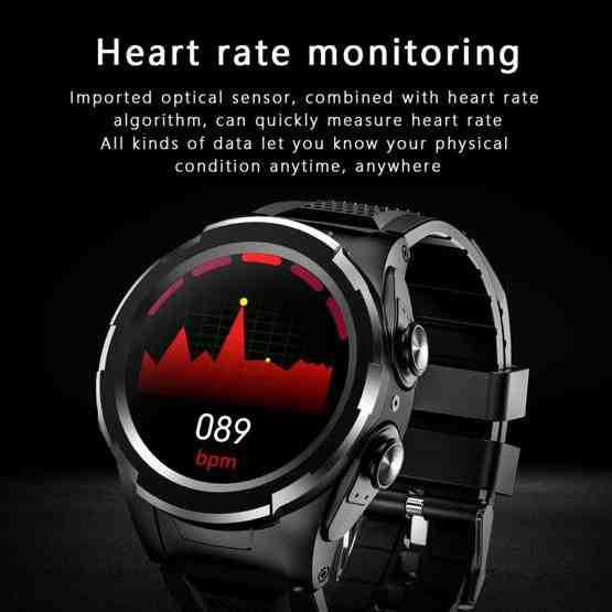 F6 1.28 inch IPS Screen 2 in 1 Bluetooth Earphone Smart Watch, Support Heart Rate & Blood Oxygen Monitoring / Bluetooth Music, Style:Steel Strap(Black) - 12