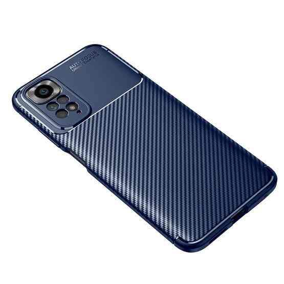 For Xiaomi Redmi Note 11 Overseas Version Carbon Fiber Texture Shockproof TPU Phone Case(Blue) - 2