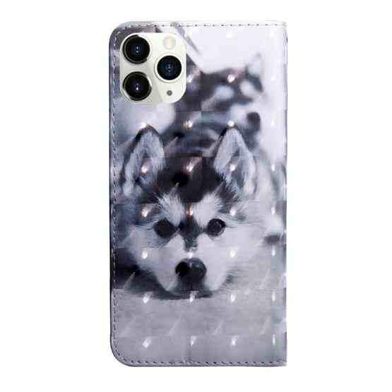 For iPhone 13 Pro 3D Painting Pattern Coloured Drawing Leather Phone Case (Husky) - 3