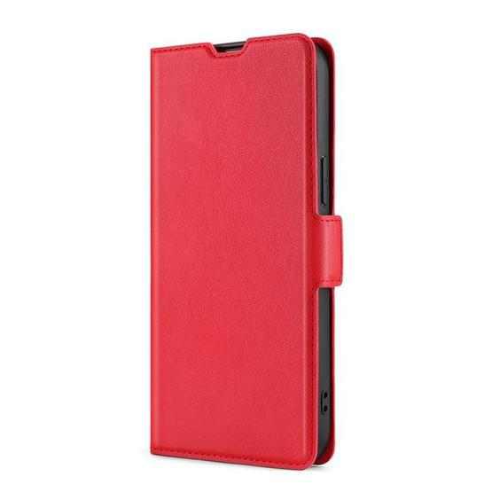 For OPPO Reno6 Pro+ 5G Ultra-thin Voltage Side Buckle  Horizontal Flip Leather Phone Case(Red) - 2