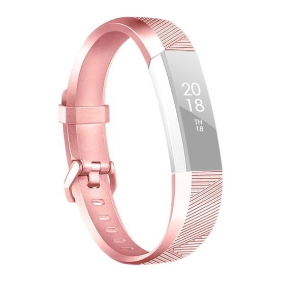 For Fitbit Alta Alta Metal-color Watch Band Belt Watch Band(Rose Gold) - Shopping Universe