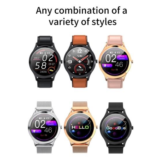 MK10 1.3 inch IPS Color Full-screen Touch Leather Belt Smart Watch, Support Weather Forecast / Heart Rate Monitor / Sleep Monitor / Blood Pressure Monitoring(Brown) - 5