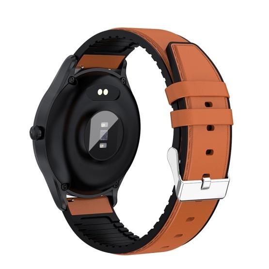 MK10 1.3 inch IPS Color Full-screen Touch Leather Belt Smart Watch, Support Weather Forecast / Heart Rate Monitor / Sleep Monitor / Blood Pressure Monitoring(Brown) - 6