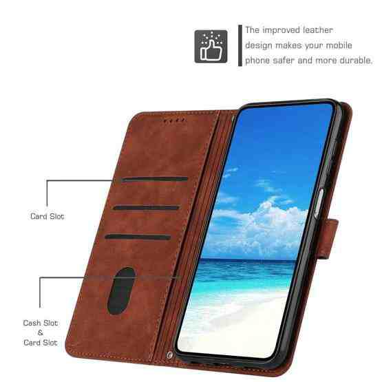 For Samsung Galaxy A32 5G Skin Feel Heart Pattern Leather Phone Case(Brown) - 6
