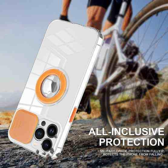 Sliding Camera Cover Design TPU Phone Case For iPhone 13 Pro(Orange) - 7