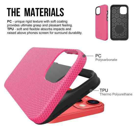 For iPhone 14 Plus Triangle Armor Texture Phone Case (Pink) - 4