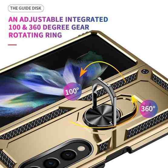 For Samsung Galaxy Z Fold4 Shockproof TPU + PC Phone Case(Gold) - 3
