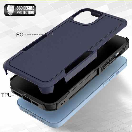 For iPhone 14 Plus Soft TPU Hard PC Phone Case (Dark Blue) - 4