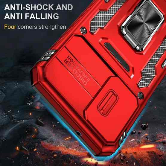 For Samsung Galaxy A34 Armor PC + TPU Camera Shield Phone Case(Red) - 2