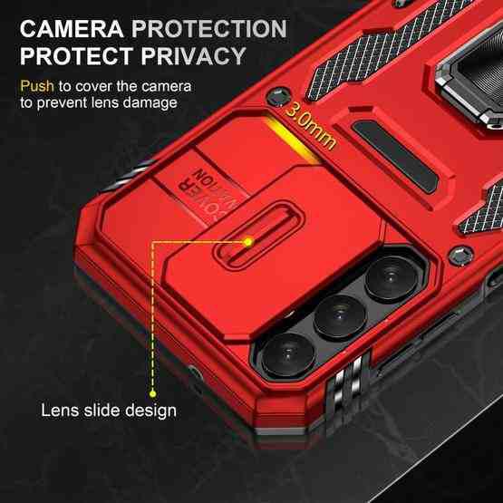 For Samsung Galaxy A34 Armor PC + TPU Camera Shield Phone Case(Red) - 5