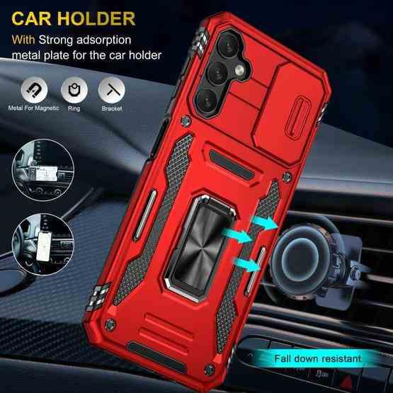 For Samsung Galaxy A34 Armor PC + TPU Camera Shield Phone Case(Red) - 6