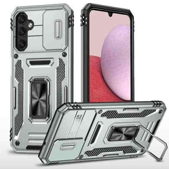 For Samsung Galaxy A34 Armor PC + TPU Camera Shield Phone Case(Grey) - 1