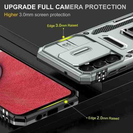 For Samsung Galaxy A34 Armor PC + TPU Camera Shield Phone Case(Grey) - 3