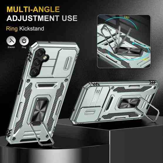 For Samsung Galaxy A34 Armor PC + TPU Camera Shield Phone Case(Grey) - 4