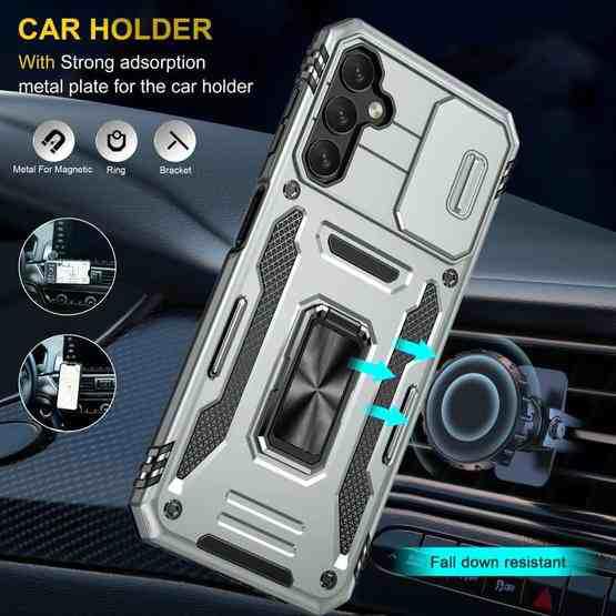For Samsung Galaxy A34 Armor PC + TPU Camera Shield Phone Case(Grey) - 6