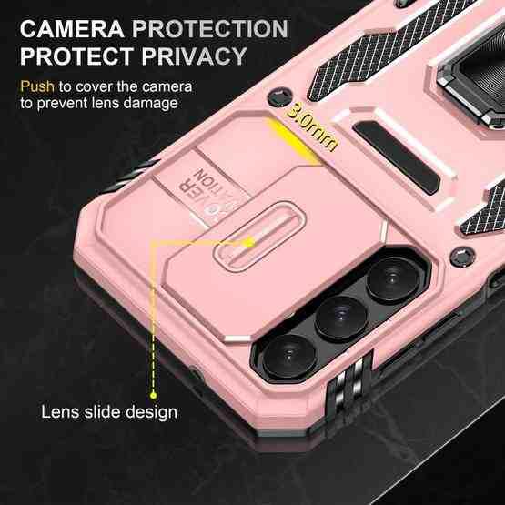 For Samsung Galaxy A34 Armor PC + TPU Camera Shield Phone Case(Rose Gold) - 5