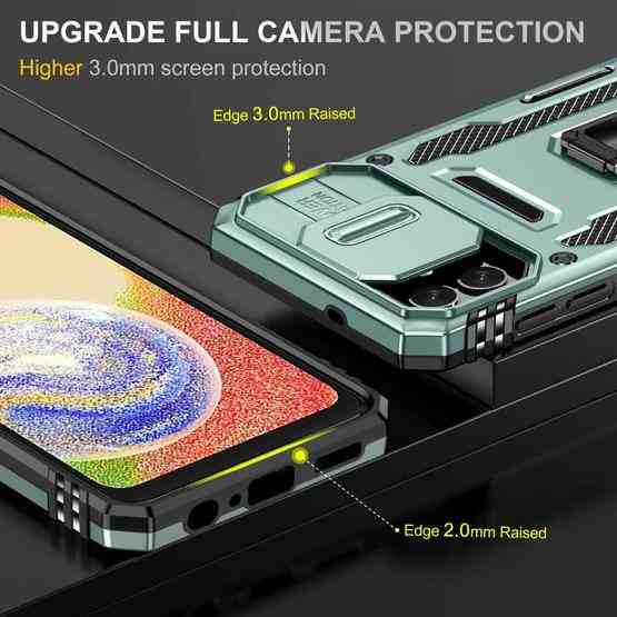 For Samsung Galaxy M13 5G / A04 Armor PC + TPU Camera Shield Phone Case(Alpine Green) - 3