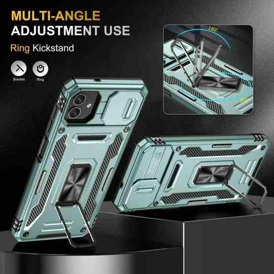 For Samsung Galaxy M13 5G / A04 Armor PC + TPU Camera Shield Phone Case(Alpine Green) - 4