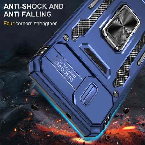 For Samsung Galaxy M13 5G / A04 Armor PC + TPU Camera Shield Phone Case(Navy Blue) - 2