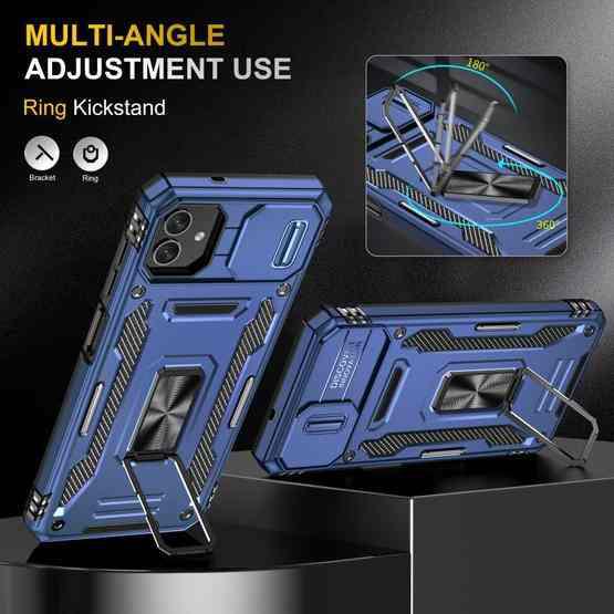 For Samsung Galaxy M13 5G / A04 Armor PC + TPU Camera Shield Phone Case(Navy Blue) - 4