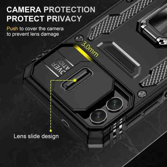 For Samsung Galaxy M13 5G / A04 Armor PC + TPU Camera Shield Phone Case(Black) - 5