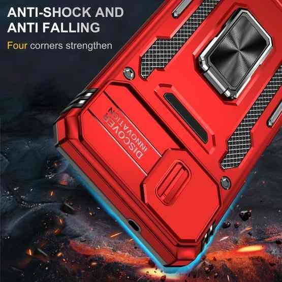 For Samsung Galaxy M13 5G / A04 Armor PC + TPU Camera Shield Phone Case(Red) - 2