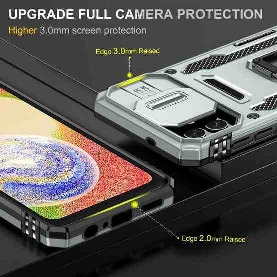 For Samsung Galaxy M13 5G / A04 Armor PC + TPU Camera Shield Phone Case(Grey) - 3