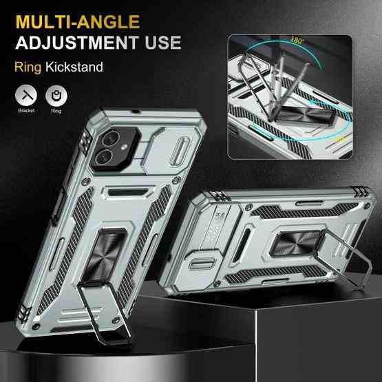 For Samsung Galaxy M13 5G / A04 Armor PC + TPU Camera Shield Phone Case(Grey) - 4