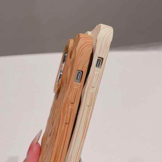 For iPhone 13 Pleated Wood Grain TPU Phone Case(Light Brown) - 5