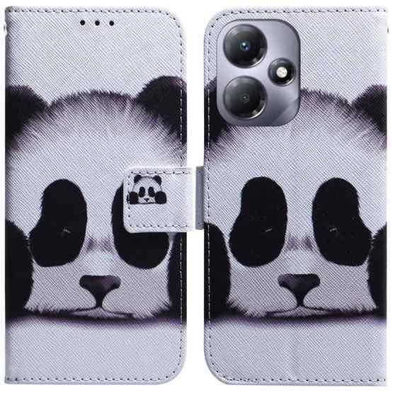 For Infinix Hot 30 Play Coloured Drawing Flip Leather Phone Case(Panda) - 1