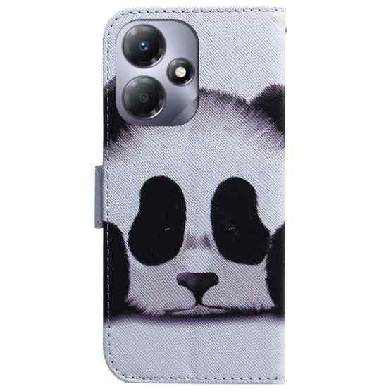 For Infinix Hot 30 Play Coloured Drawing Flip Leather Phone Case(Panda) - 3