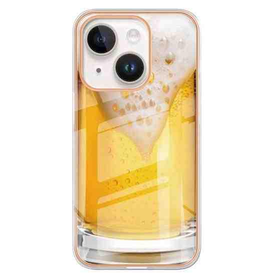 For iPhone 13 Electroplating Marble Dual-side IMD Phone Case(Draft Beer) - 2