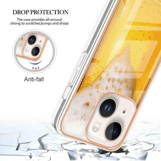 For iPhone 13 Electroplating Marble Dual-side IMD Phone Case(Draft Beer) - 4