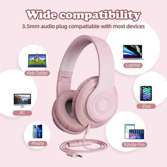 T&G EP21 Wired Noise Reduction Stereo Headphones(Pink) - 6