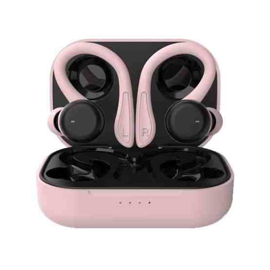 T&G T40 TWS IPX6 Waterproof Hanging Ear Wireless Bluetooth Earphones with Charging Box(Pink) - 1