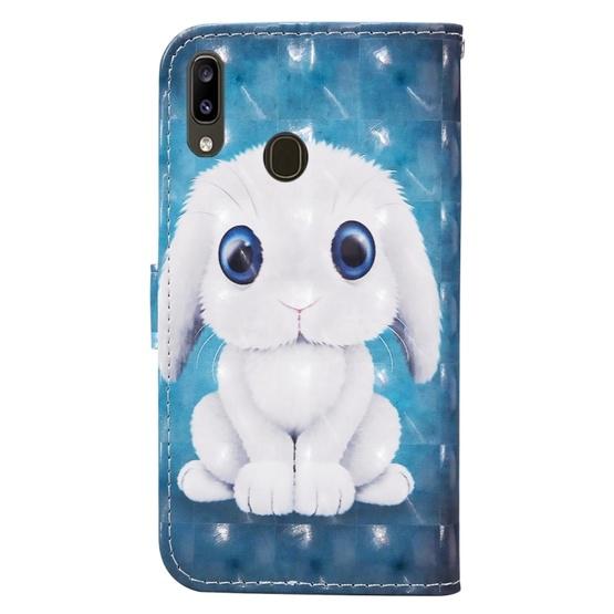 For Samsung Galaxy A40 Colored Drawing Pattern Horizontal Flip Leather Case with Holder & Card Slots & Wallet(Rabbit) - 3