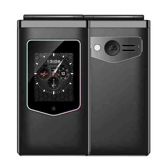 HAMTOD T8 4G Flip Phone, EU Version, 2.8 inch + 1.77 inch, VoLTE, BT, SOS, OTG(Black) - 1