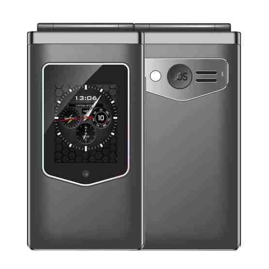 HAMTOD T8 4G Flip Phone, EU Version, 2.8 inch + 1.77 inch, VoLTE, BT, SOS, OTG(Grey) - 1