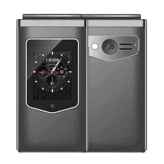 HAMTOD T8 4G Flip Phone, US Version, 2.8 inch + 1.77 inch, VoLTE, BT, SOS, OTG(Grey) - 1