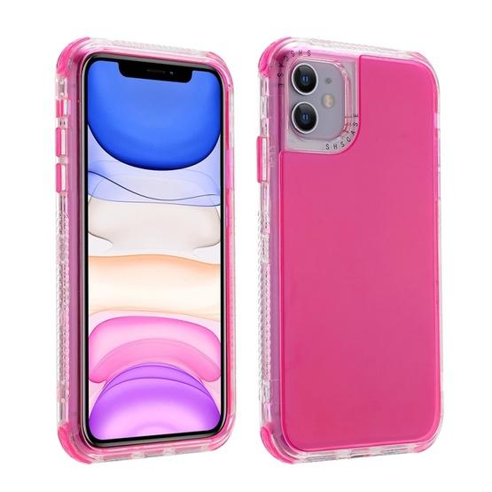 For Iphone 12 Pro Max 3 In 1 Dreamland Pc Tpu Solid Color Transparent Border Protective Case Pink Flutter Shopping Universe