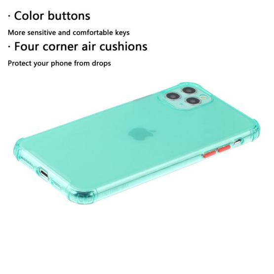 For Iphone 12 Mini Tpu Color Translucent Four Corner Airbag Shockproof Phone Protective Case Transparent Mint Green Flutter Shopping Universe