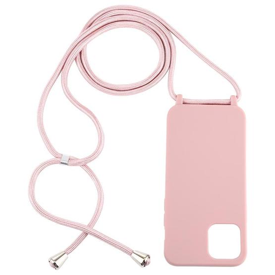 For Iphone 12 Mini Candy Colors Tpu Protective Case With Lanyard Rose Gold Flutter Shopping Universe