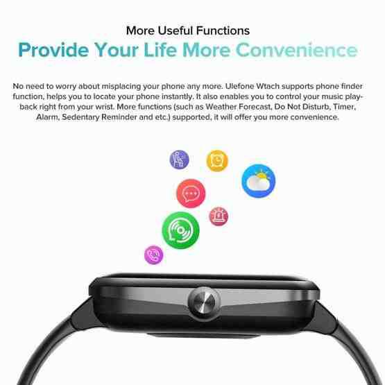 [HK Warehouse] Ulefone Watch 1.3 inch TFT Touch Screen Bluetooth 4.2 Smart Watch, Support Sleep / Heart Rate Monitor & 5 ATM Waterproof & 9 Sports Mode(Black) - 8
