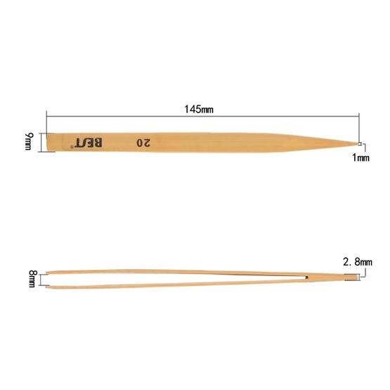 BEST BST-20# Pointed Tip and 140mm Whole Length Bamboo Tweezer - 5