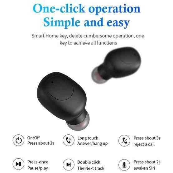 P1 TWS Bluetooth 5.0 Binaural Stereo Wireless Sports Bluetooth Earphone(Black) - 10