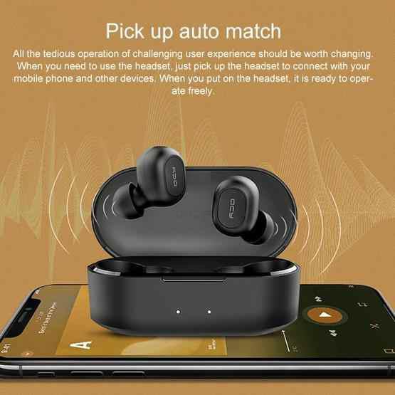Original Xiaomi Youpin QCY T1S TWS Bluetooth V5.0 Wireless In-Ear Earphones with Charging Box(Black) - 4