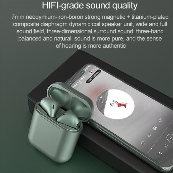 InPods12 TWS Bluetooth 5.0 Metallic Matte Plating Bluetooth Earphone with Charging Case, Supports Call & Touch(Green) - 9