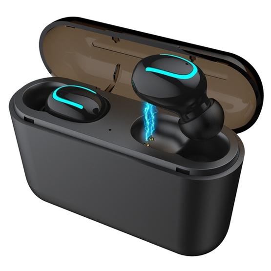 HBQ-Q32 TWS Bluetooth 5.0 Binaural Stereo Wireless Sports Bluetooth Earphone with Charging Box(Black) - 1