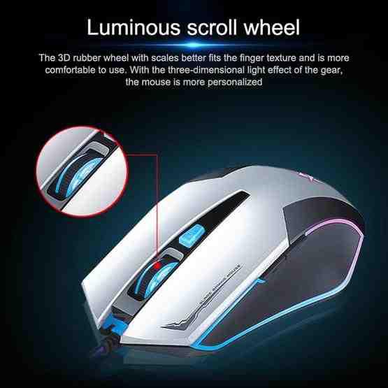 K-RAY M689 USB Wired Mechanical Gaming Mouse,3 Color LED Backlight –Black 